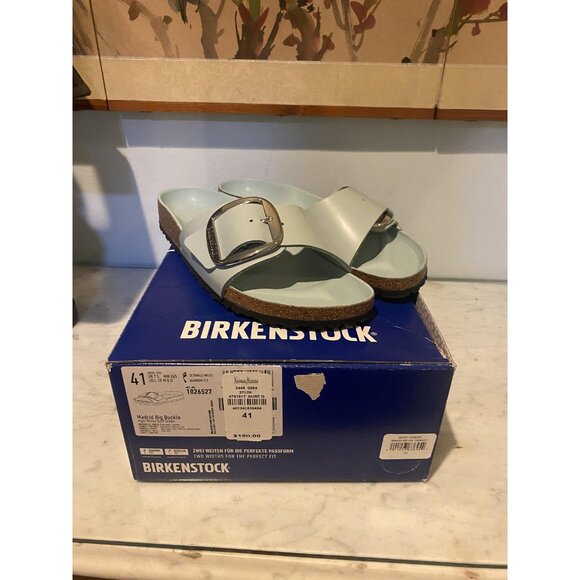 Birkenstock Madrid Big Buckle Sandals Womens Size 10 Surf Green 1026527 - Picture 2 of 7